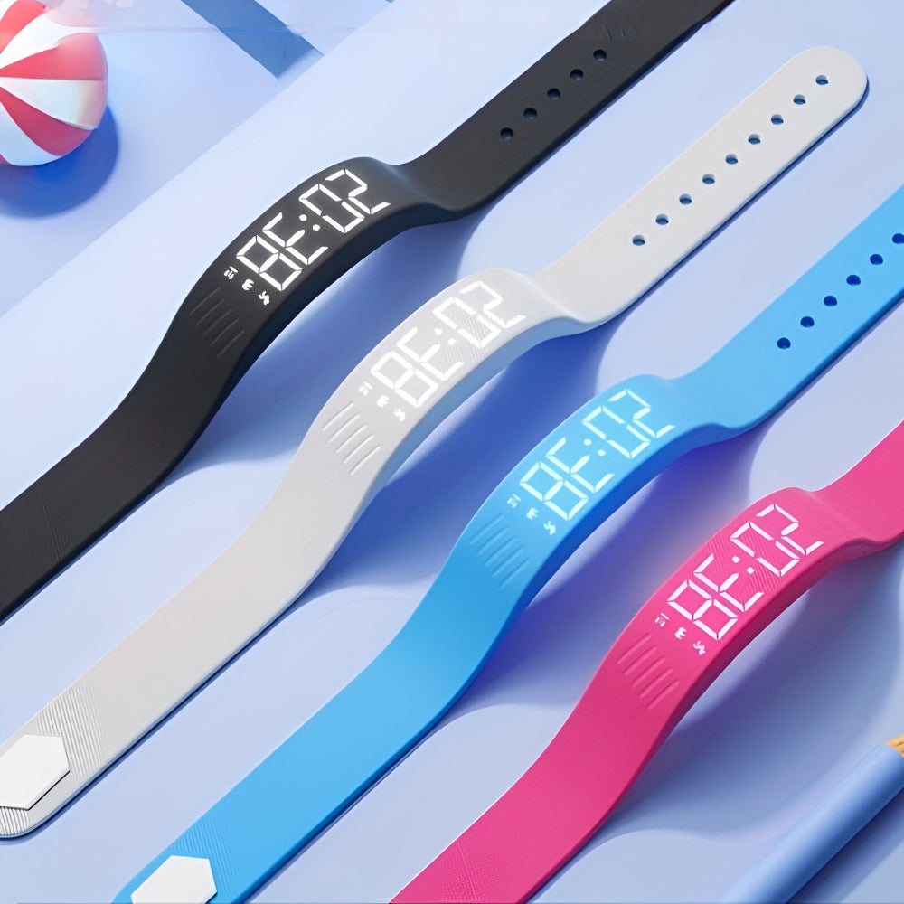 Sport Uhr LED Digital Silikon Armband Wasserdicht Leicht Damen Herren