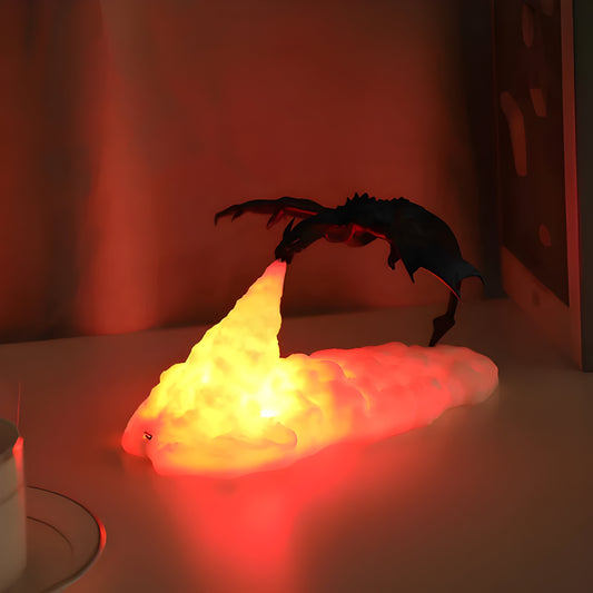 LED Nachtlampe Fantasy Drache Feuer Effekt