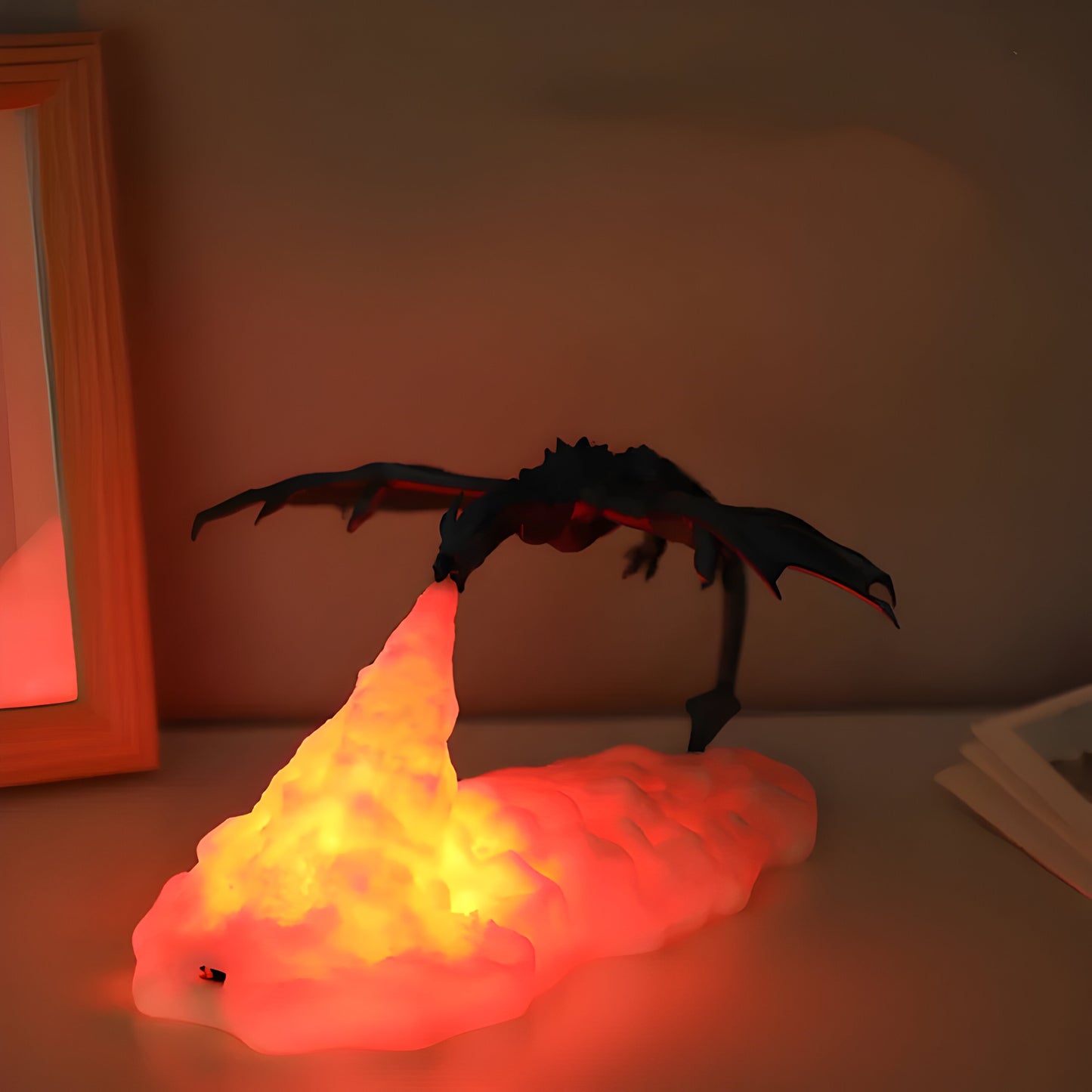 LED Nachtlampe Fantasy Drache Feuer Effekt