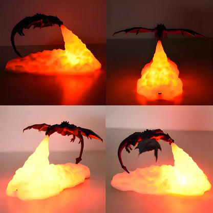 LED Nachtlampe Fantasy Drache Feuer Effekt