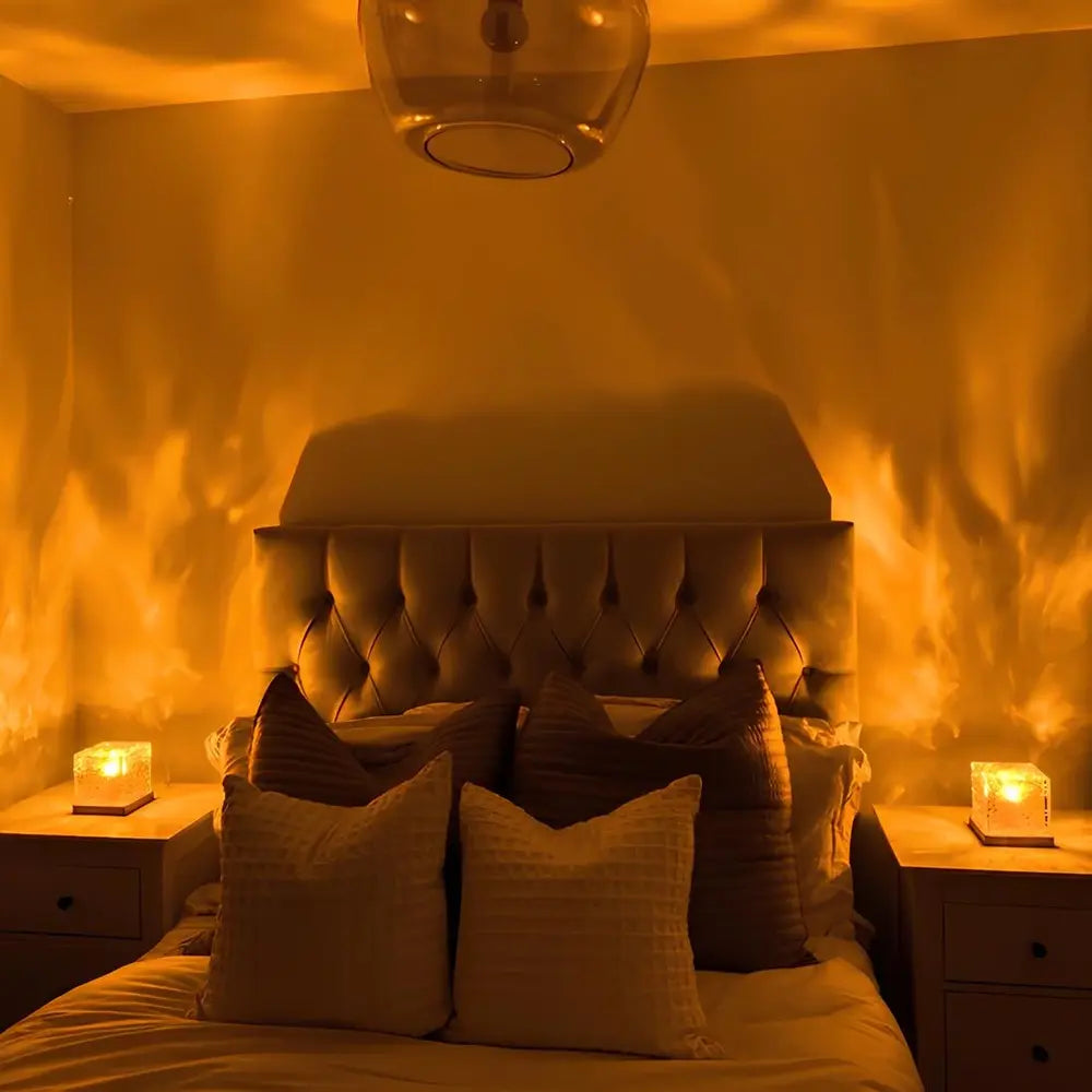 LED Tischlampe Glaswürfel Modernes Stimmungslicht