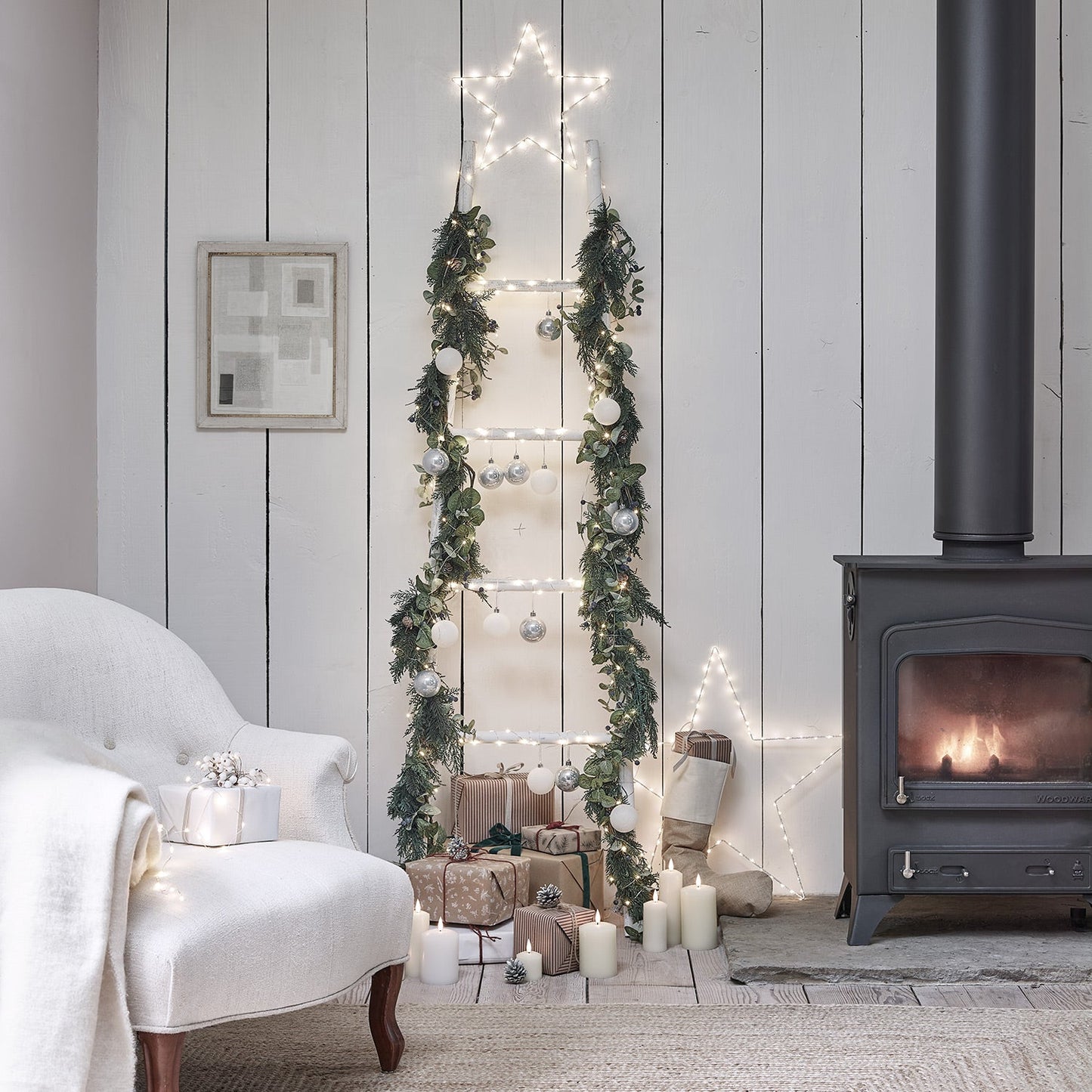 LED Weihnachtsgirlande Grün Tannenzweige Innen