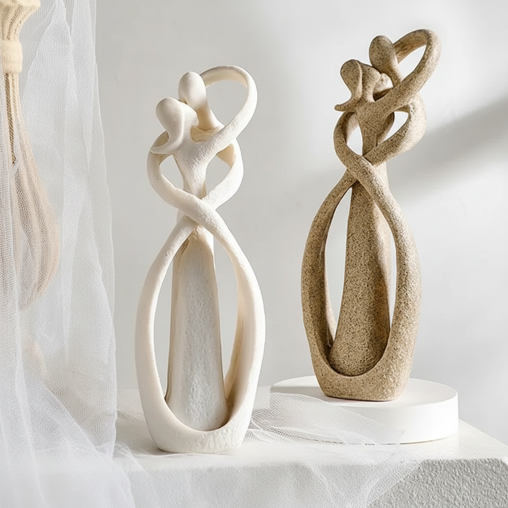 Eeuwige Omhelzing | Abstract Beeldje | Tijdloze Liefde | Uniek Cadeau