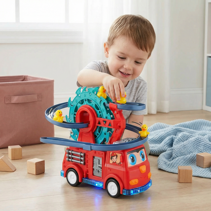 Kids Toy Fire Truck Duck Bath Toy Car Rubber Duck