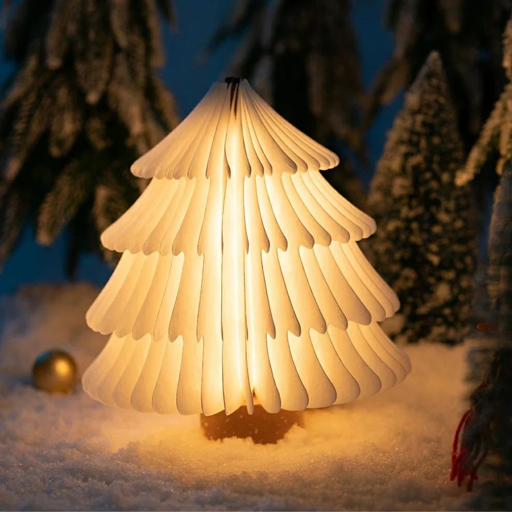 LED Faltbare Holz Tischlampe Warmweiß