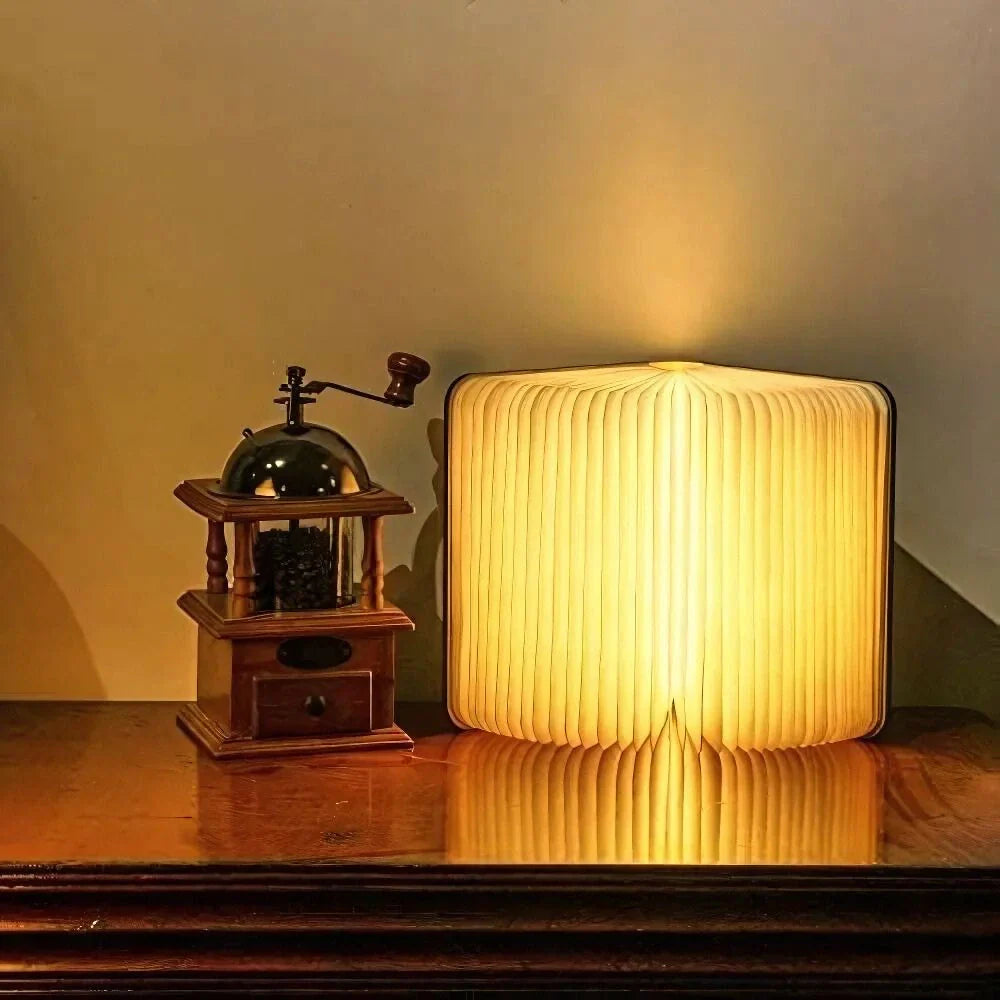 LED Faltbare Holz Tischlampe Warmweiß