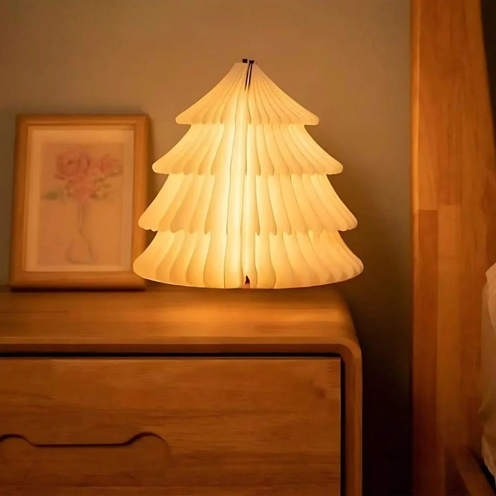 LED Faltbare Holz Tischlampe Warmweiß