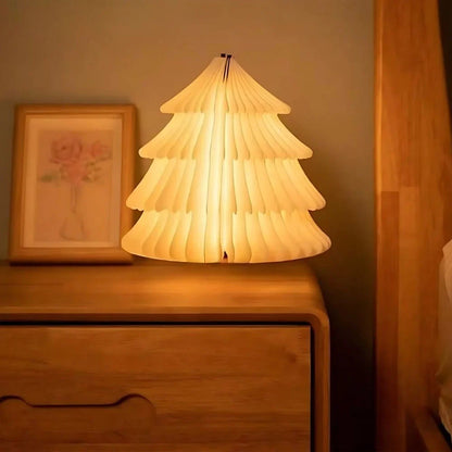 LED Faltbare Holz Tischlampe Warmweiß