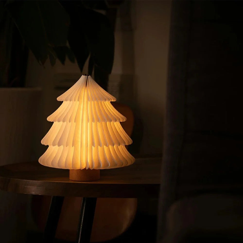 LED Faltbare Holz Tischlampe Warmweiß