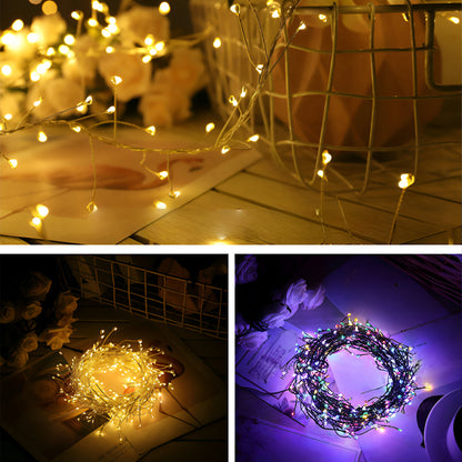 LED Lichterkette Kupferdraht Warmweiß