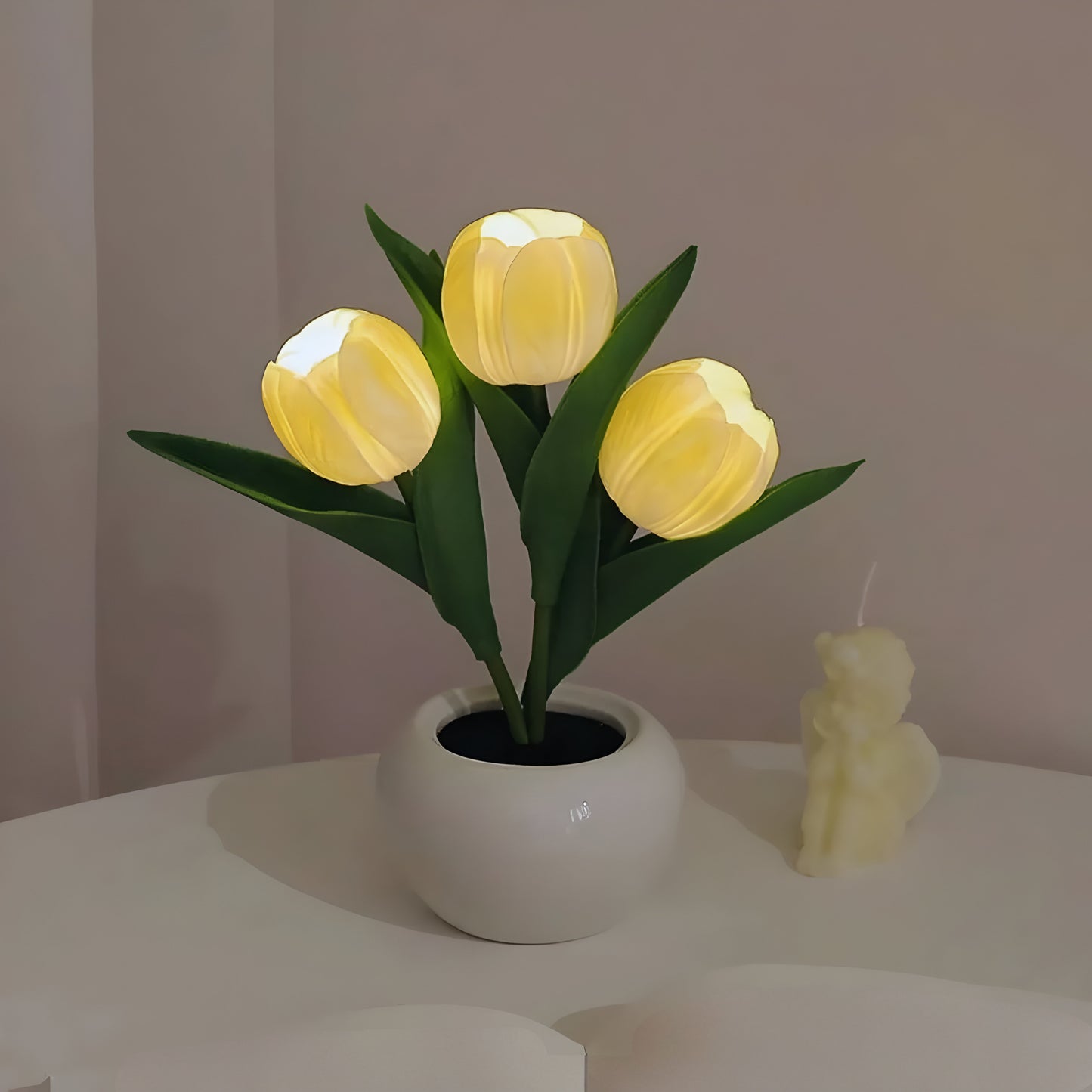 LED Tulpen Nachtlampe Warmweiß Dekoleuchte