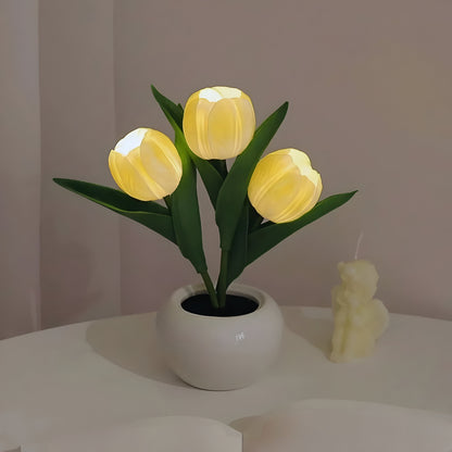 LED Tulpen Nachtlampe Warmweiß Dekoleuchte