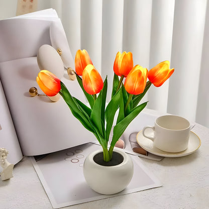 LED Tulpen Nachtlampe Warmweiß Dekoleuchte