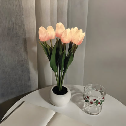 LED Tulpen Nachtlampe Warmweiß Dekoleuchte