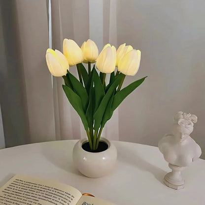 LED Tulpen Nachtlampe Warmweiß Dekoleuchte