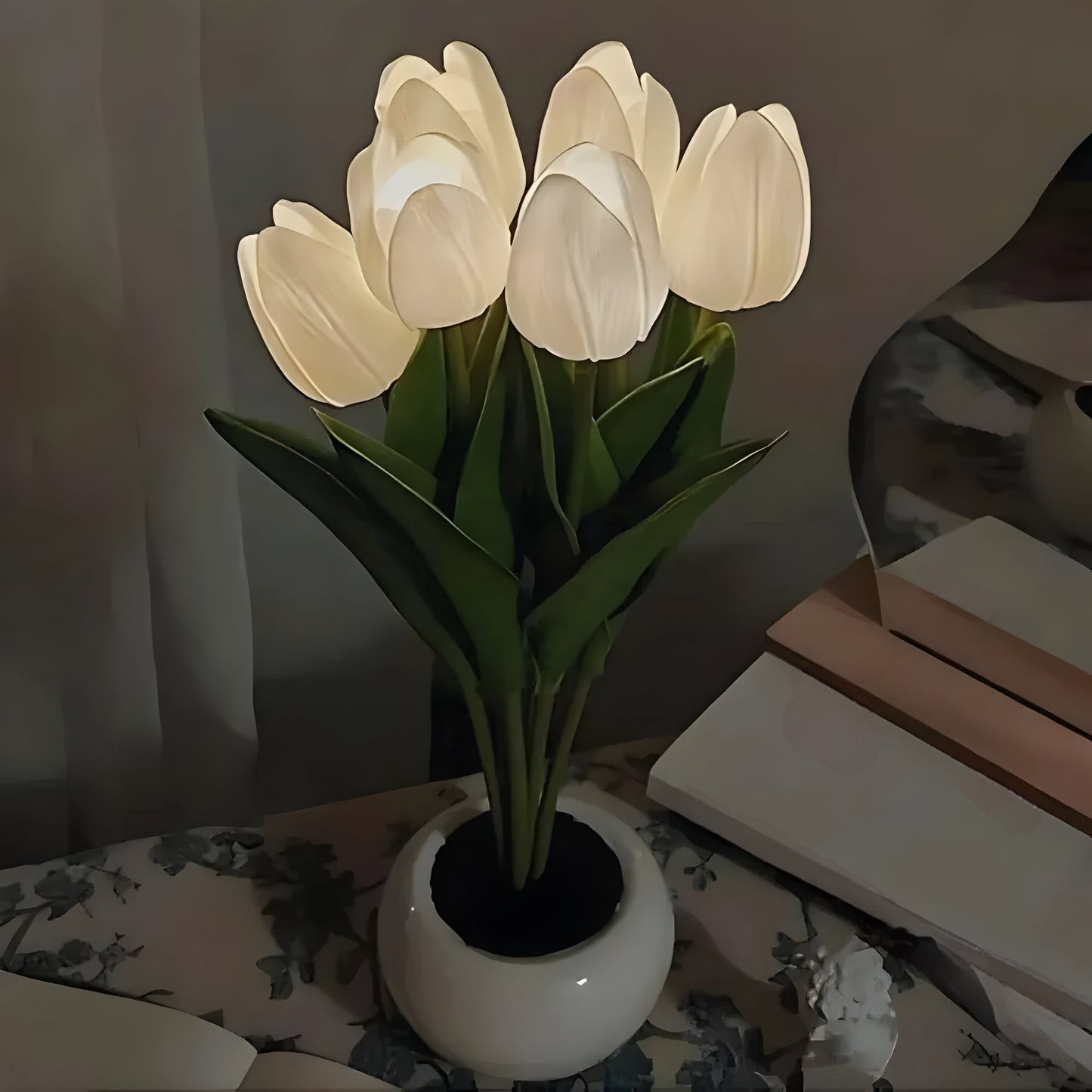 LED Tulpen Nachtlampe Warmweiß Dekoleuchte