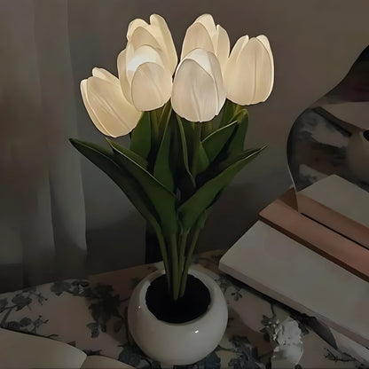 LED Tulpen Nachtlampe Warmweiß Dekoleuchte