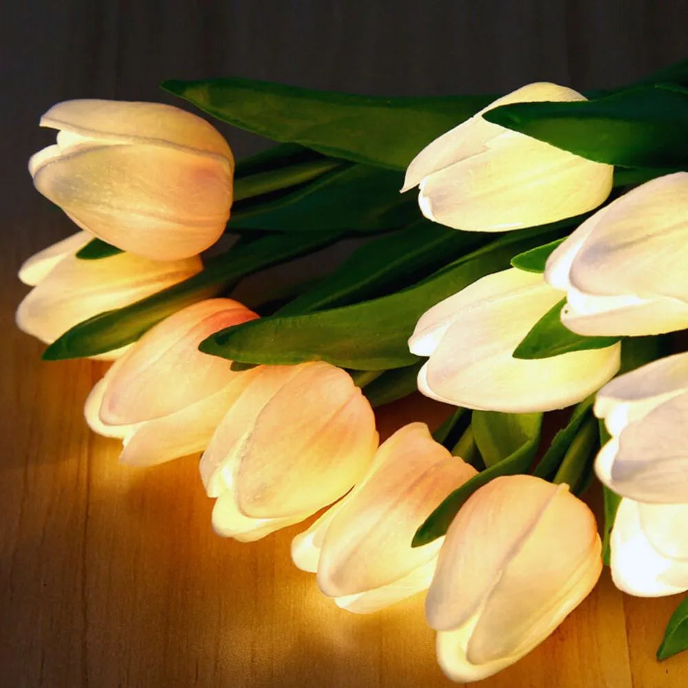 LED Tulpen Nachtlampe Warmweiß Dekoleuchte