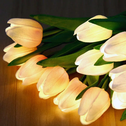 LED Tulpen Nachtlampe Warmweiß Dekoleuchte