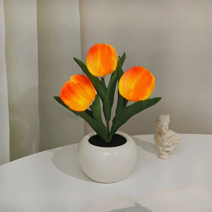 LED Tulpen Nachtlampe Warmweiß Dekoleuchte
