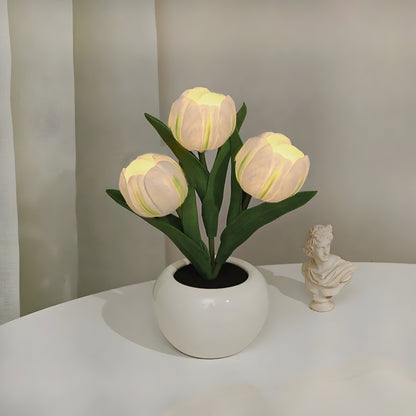 LED Tulpen Nachtlampe Warmweiß Dekoleuchte
