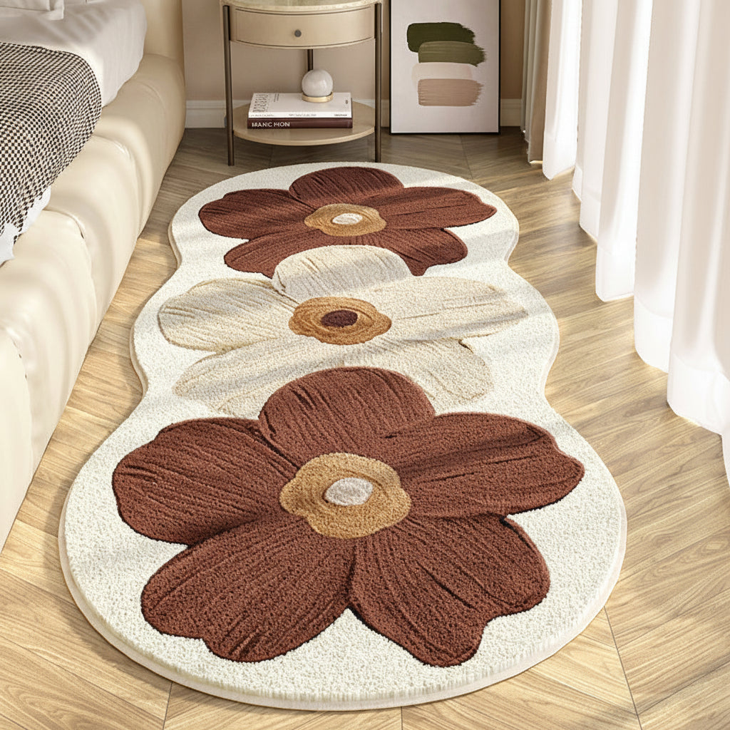 🌸Tappeto Floreale Irregolare Ultra Morbido!🧡Comfort Lussuoso & Look Giocoso per Camera da Letto o Soggiorno! 🛋️ - Image 7