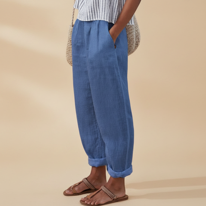 Damen Gefaltete Hosen Stylische Hose Faltensaum