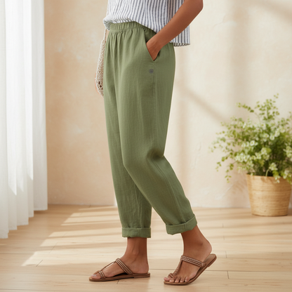 Damen Gefaltete Hosen Stylische Hose Faltensaum