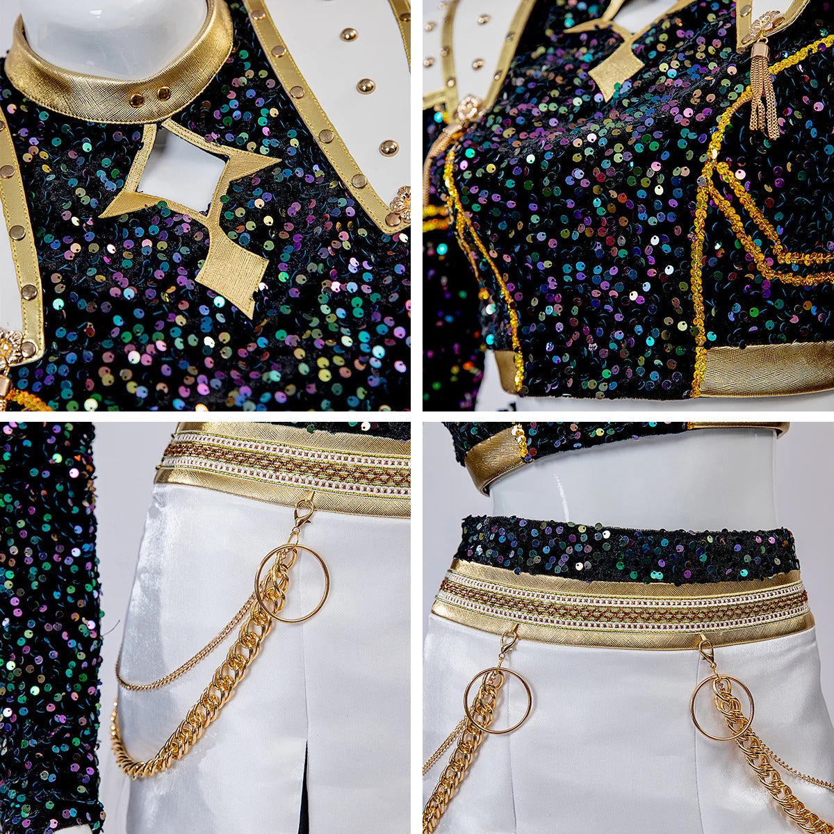 Cosplay Kostüm Kinder Schwarz Weiß