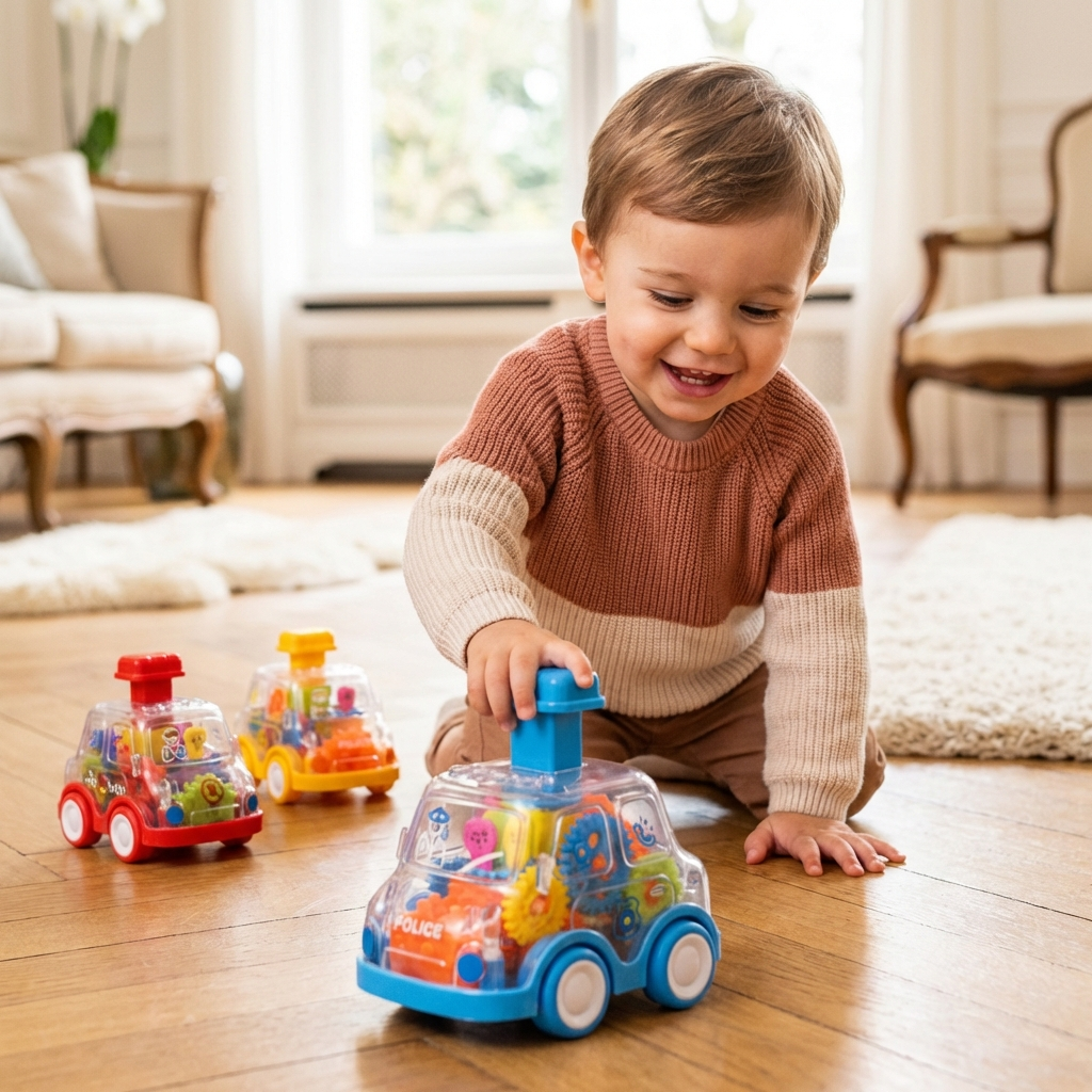 Coche de juguete Engranaje Juguete educativo Coche transparente para niños