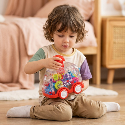 Coche de juguete Engranaje Juguete educativo Coche transparente para niños