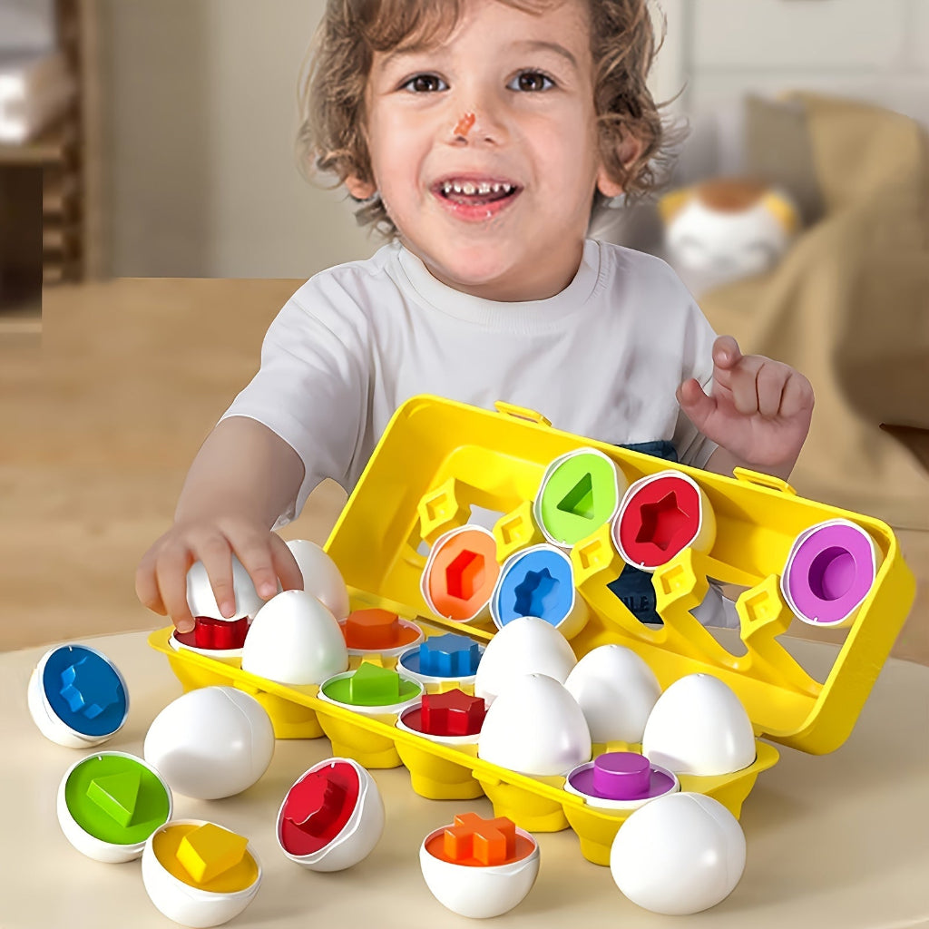 Childrens Toy Eggs Geometric Learning Game Sorting Game Shapes