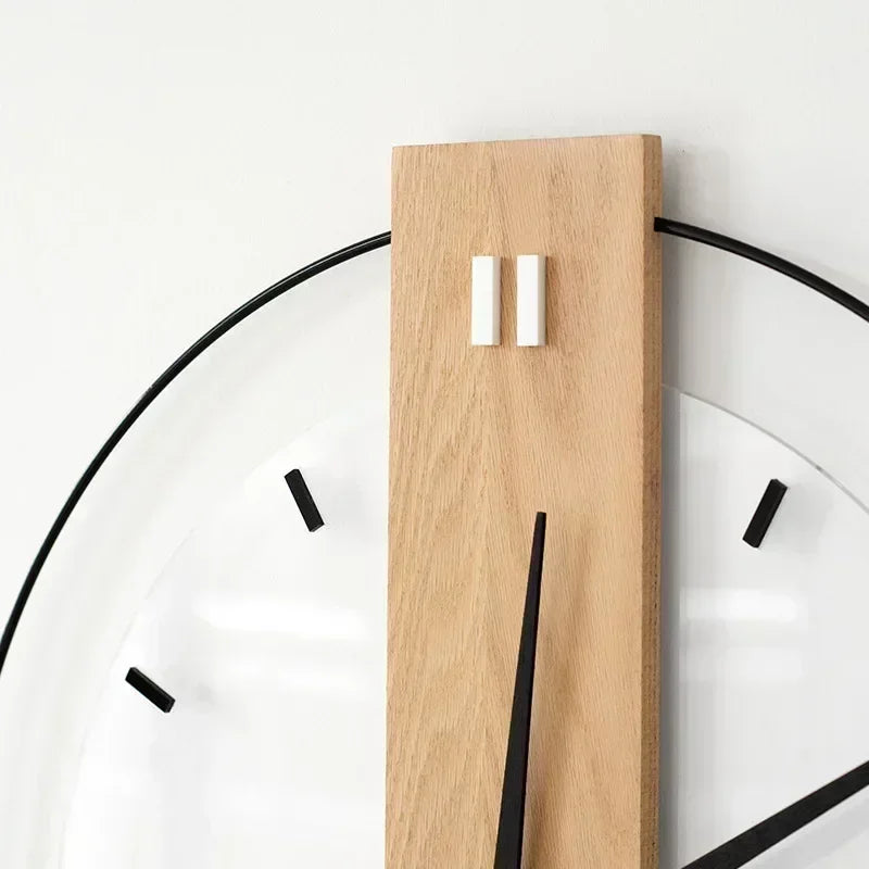 Wanduhr Minimalistisch Eiche Holz Geräuschlos