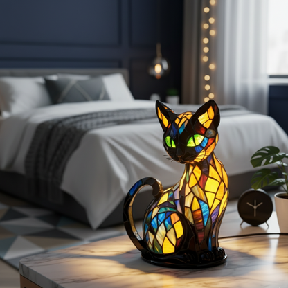 Bunte Glas Katzenlampe Handgefertigte Dekorative Tischleuchte