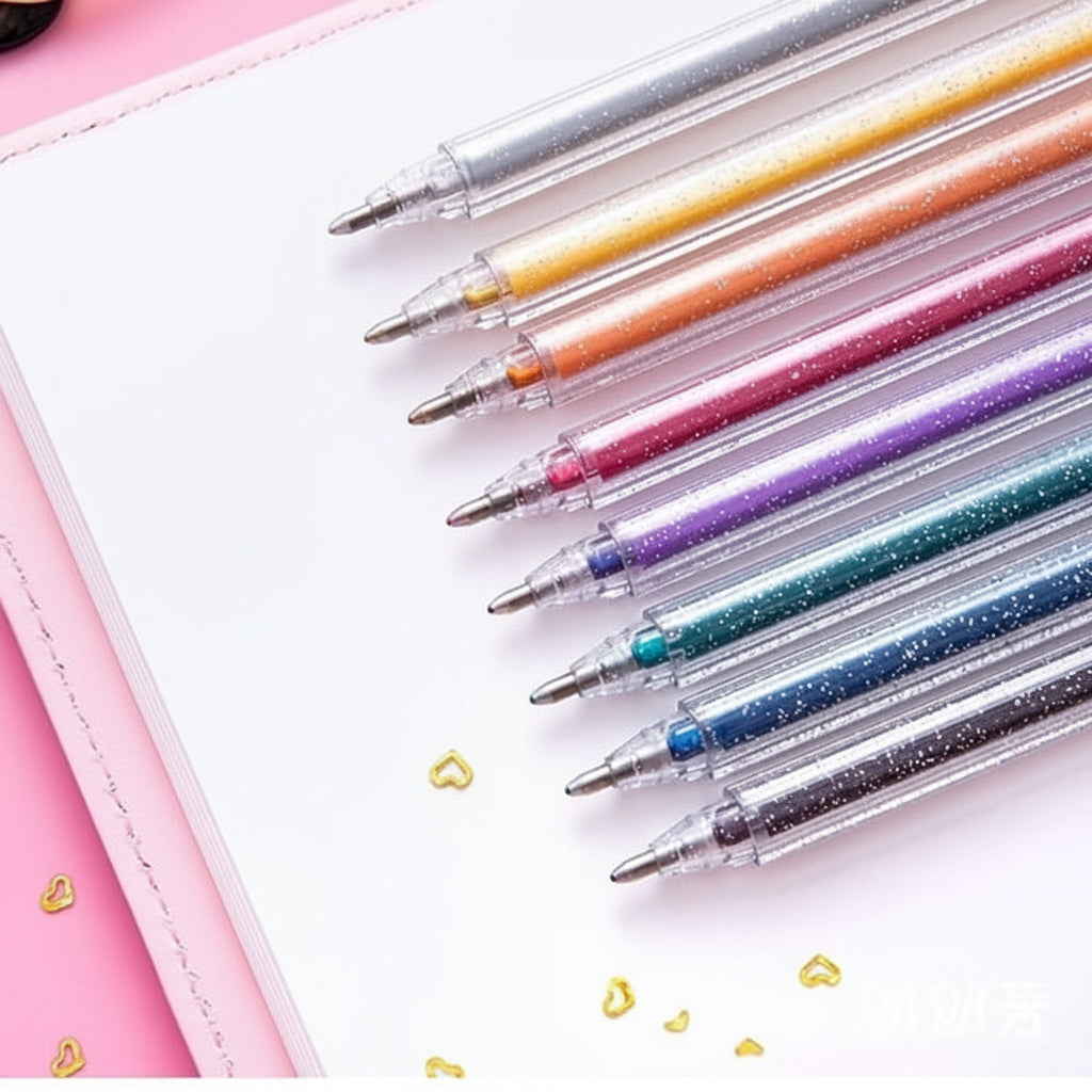 Gel Pens Glitter Multicolour Drawing Writing School Set