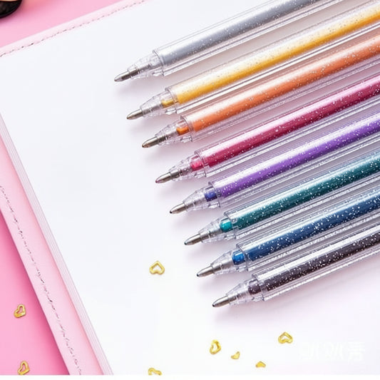 Stylos Gel Pailletés Multicolores Set Écriture Dessin