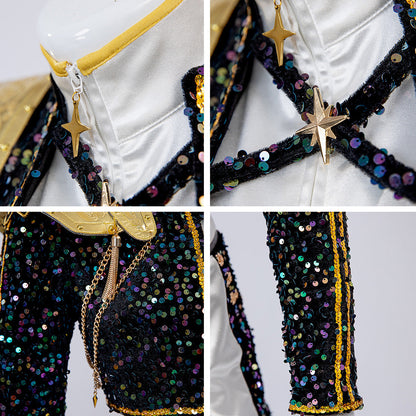 Glitzer Kostüm Damen Schwarz Gold