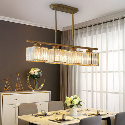 Lampe de plafond insulaire nordique en verre suspension longue