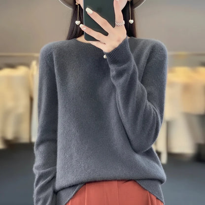 Womens Crew Neck Warm Sweater