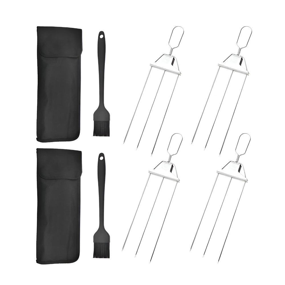 Grillspieße Edelstahl Dreifach BBQ Set