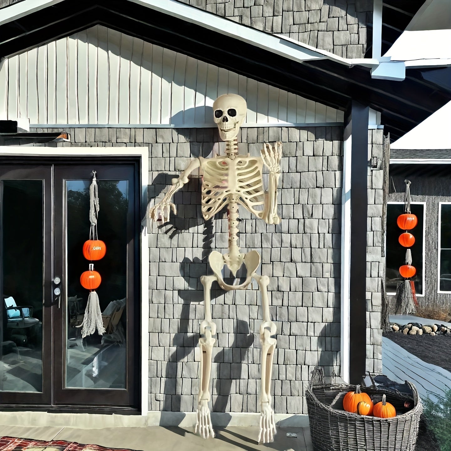 Figura decorativa de esqueleto de plástico para Halloween