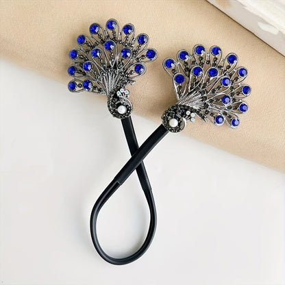 Mollette Capelli Metallo Design Pavone Stile Vintage
