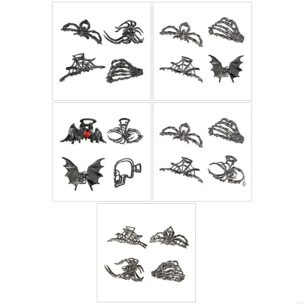 Halloween Accessoires Haarspangen Spinnen Netz - Image 1