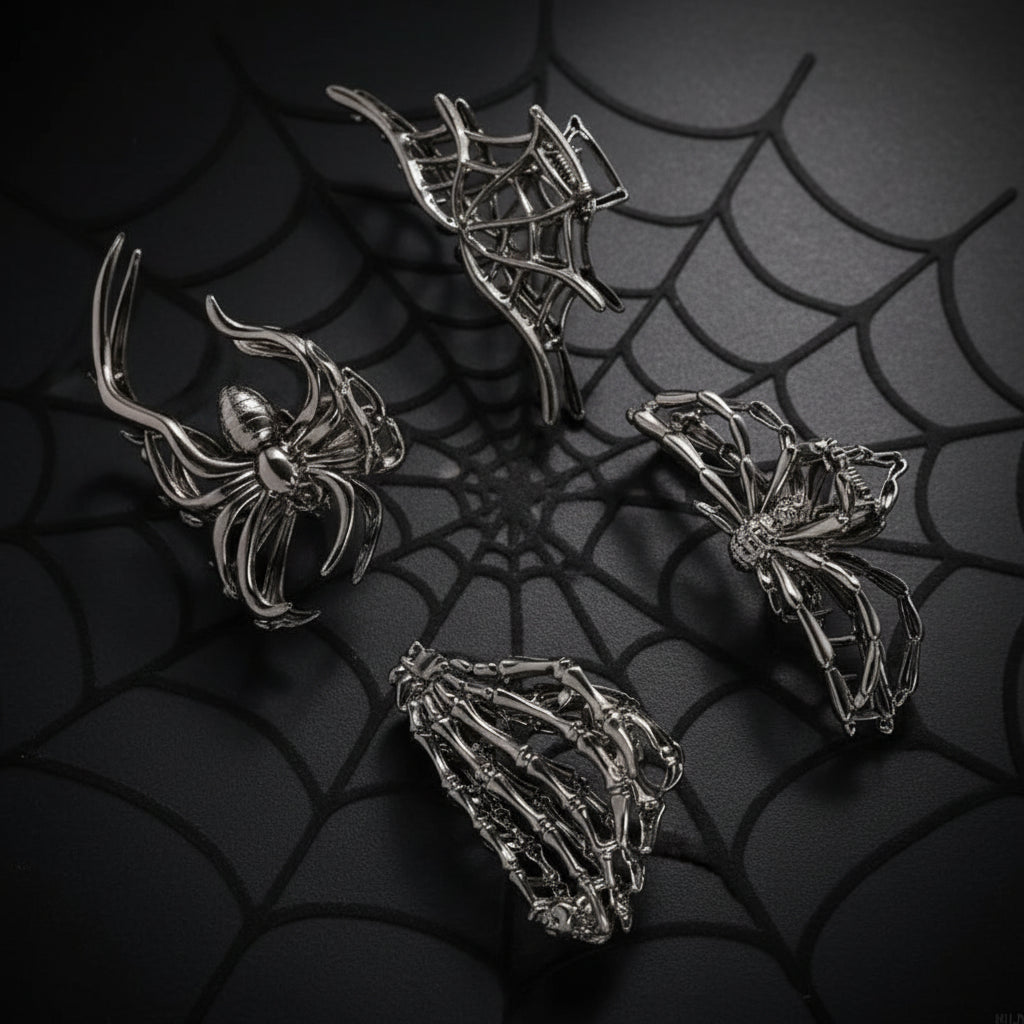 Halloween Accessoires Haarspangen Spinnen Netz - Image 2