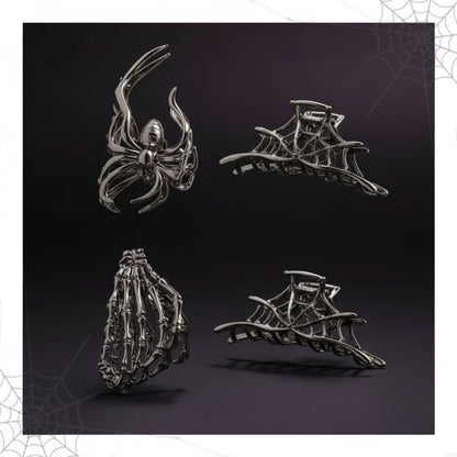 Halloween Accessoires Haarspangen Spinnen Netz - Image 3