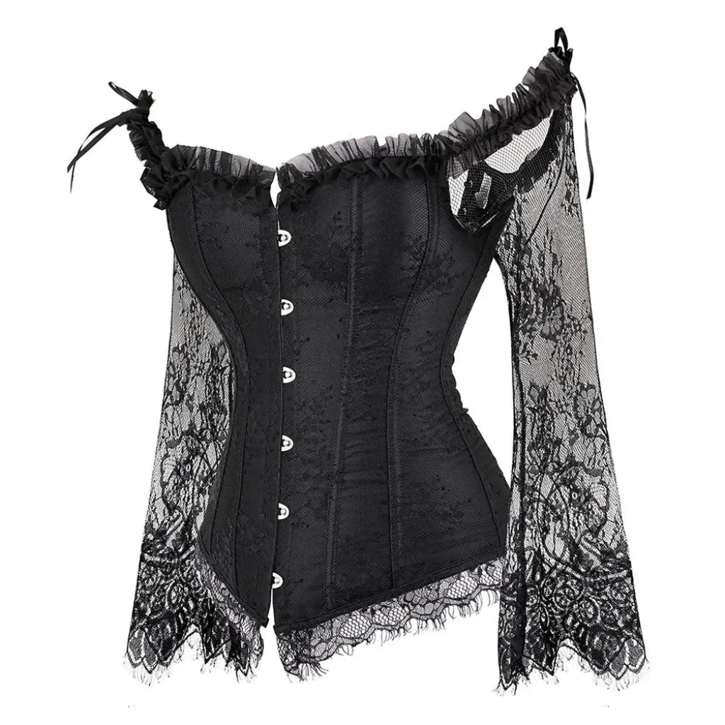 Halloween Costumes Korsett Overbust Schnürung Netzärmeln - Image 5