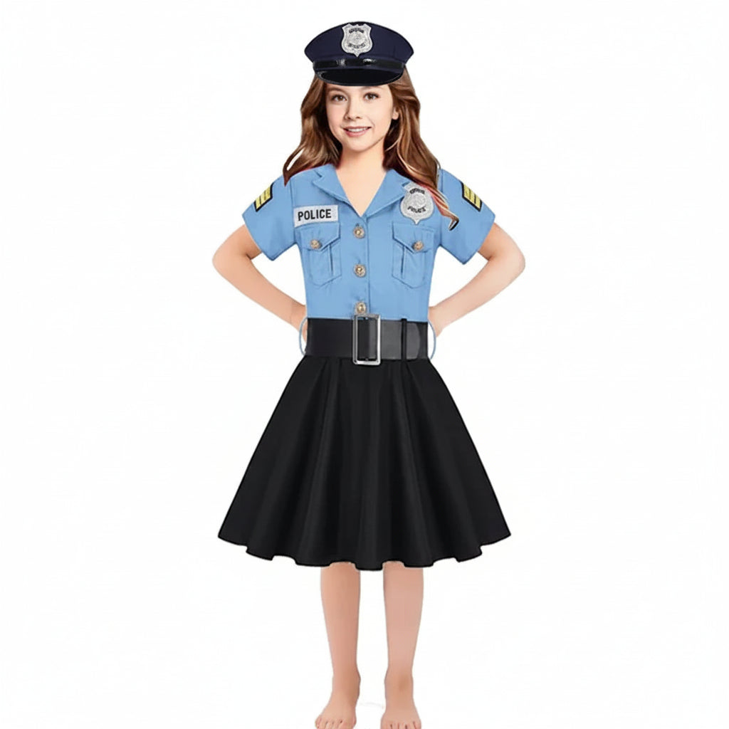 Halloween Costumes Polizei Mädchen Kleid Karneval - Image 3
