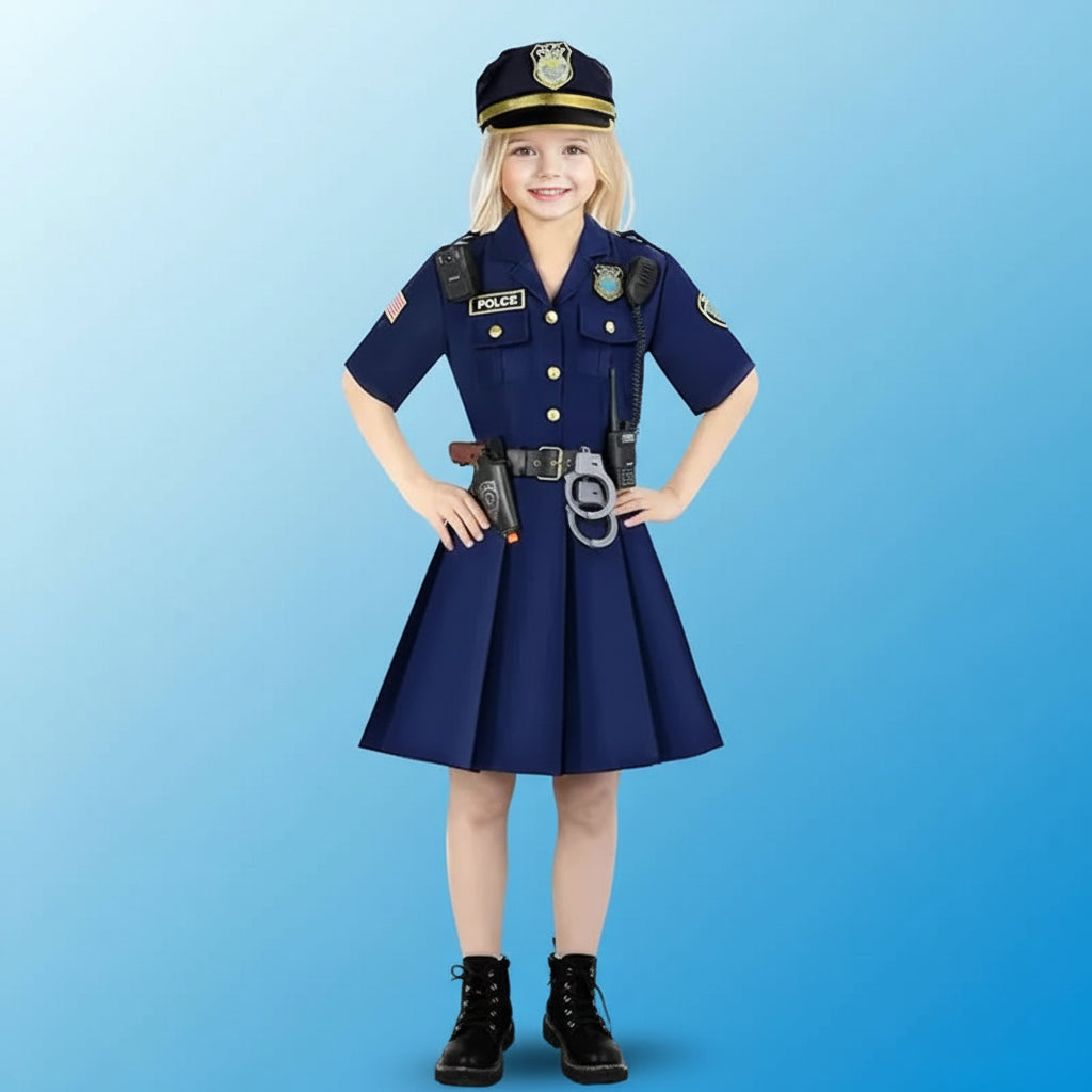 Halloween Costumes Polizei Mädchen Kleid Karneval - Image 4