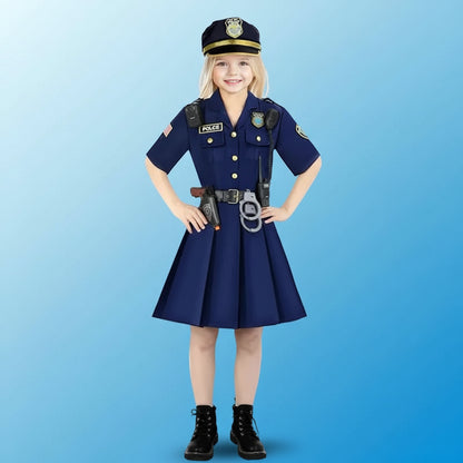Halloween Costumes Polizei Mädchen Kleid Karneval - Image 4