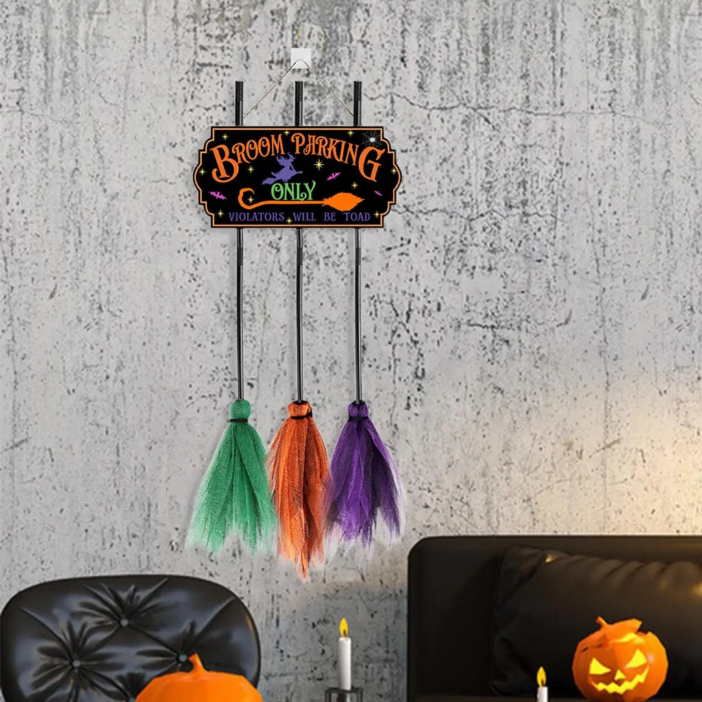Halloween Dekoration Besen Parkplatzschild Lustige - Image 7